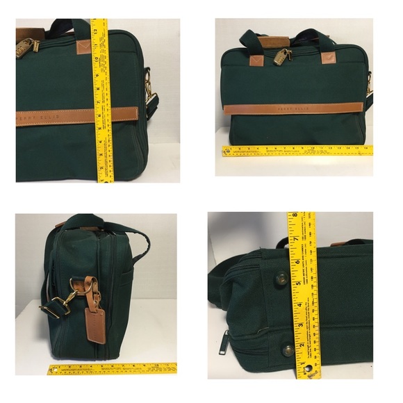 Perry Ellis Portfolio Commuter Briefcase Satchel Suitcase green Like New - Picture 15 of 16